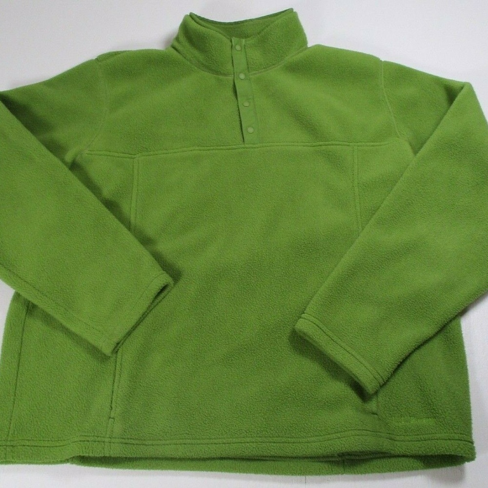 LL Bean Mens Sz L Polar Tech Light Green Fleece